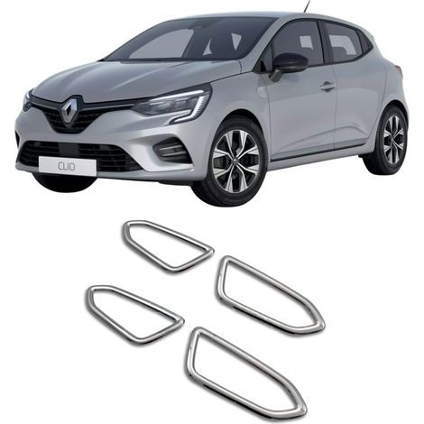 Baguettes de poignée de porte, acier inoxydable chromé, Renault Clio 5 HB 2019-