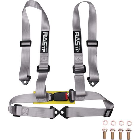 RASTP Car Modification 2-inch Four-Point Go-Kart Racing Seatbelt, 4-Point Quick-Release Seatbelt - Gray (1/4)