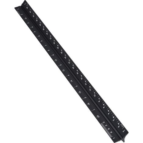 Règle triangulaire en alliage d'aluminium, graduations gravées pour une lecture claire, outil de mesure durable et résistant à l'usure pour le dessin, petite règle à échelle réduite (1/5)
