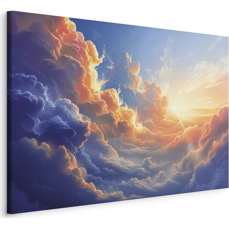 Tableau - Coucher de soleil sur une mer nuageuse : une merveilleuse symphonie de couleurs (1/3)