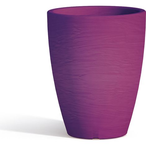Idroweb – Pot à réserve d'eau rond 30 cm h 38 violet – Résine écologique et recyclable – Finition antiquisée – Capacité 17L – Made in Italy
