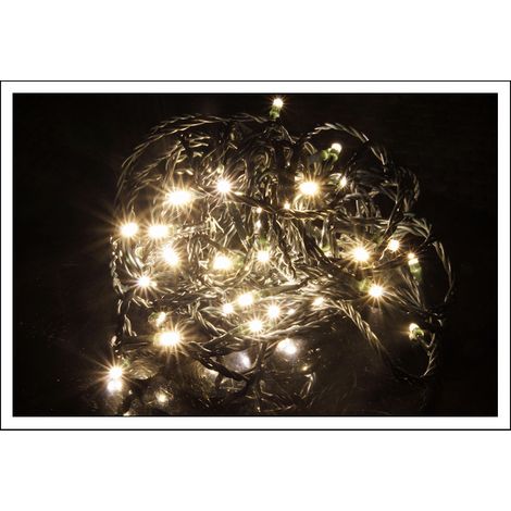 Guirlande lumineuse 300 LED blanc chaud - couleur du câble : vert