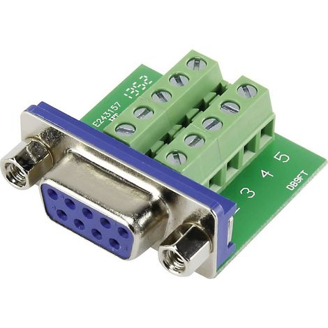 SUB-D femelle Nombre de pôles: 9 TRU COMPONENTS DSUB09F-10TB-2 1229331 90 ° raccord à vis 1 pc(s) (1/2)