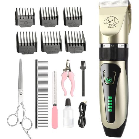 Tondeuse Chien - Tondeuse pour Chien et Chat, Poil Long et Épais - Clipper Kit Doré (1/5)