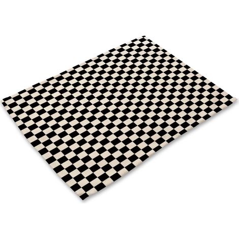 Tapis De Table Motif Noir Et Blanc Résistant À La Chaleur Lavable Pour Cuisine Salle À Manger Lot De 10