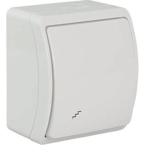 Interrupteur va-et-vient étanche blanc IP44 KOALA