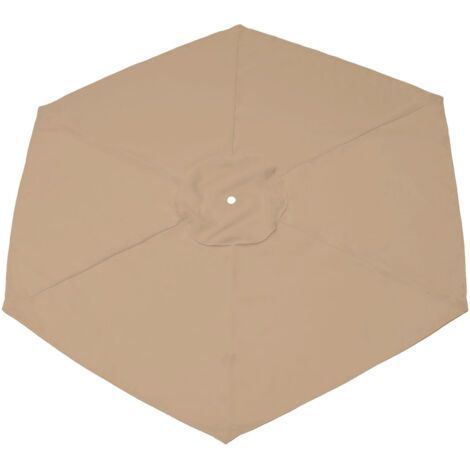 Jeffergarden Parasol Replacement Cover, 6 Ribs, 2 m, Waterproof, Anti-UV, Replacement Fabric, Khaki (1/5)