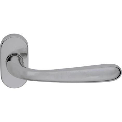 MANIGLIA PORTA BLINDATA ROSETTA OVALE 'GOCCIA' Dx - cromo satinato  - FORME