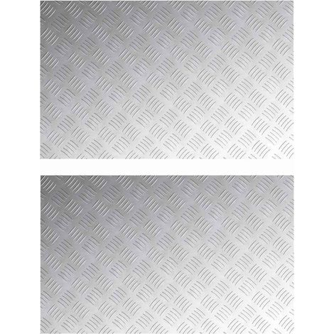 Plaques à damier 2 pcs Argent 80 x 50 cm Aluminium CFW306288 (1/5)