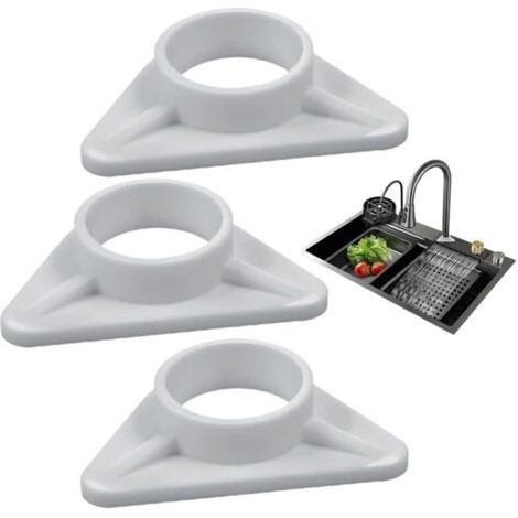 3 Pièces Renfort D'Évier Pour Évier En Acier Inoxydable, Plaque De Stabilisation Pour Robinetterie, Triangle Renfort D’Évier En Plastique Pour Robinetterie D'Éviers En Acier Inoxydable(36 Mm) (1/4)