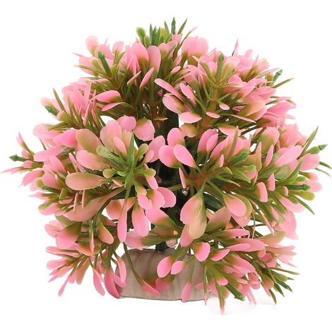 Boule d'herbe artificielle pour Aquarium, en plastique coloré pour aménagement paysager, rose (1/5)