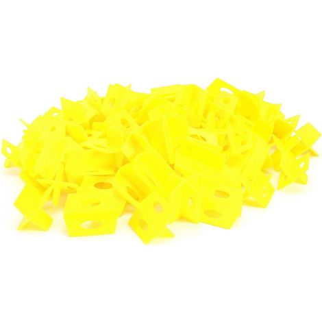 Kit 200 pièces système de nivellement carrelage DIY jaune, outil de pose sol mur céramique, accessoires chantier, cales réglables pour carreaux, fournitures construction (1/5)