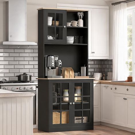 Buffet noir en bois 203,2 x 94 x 464,8 cm (1/5)