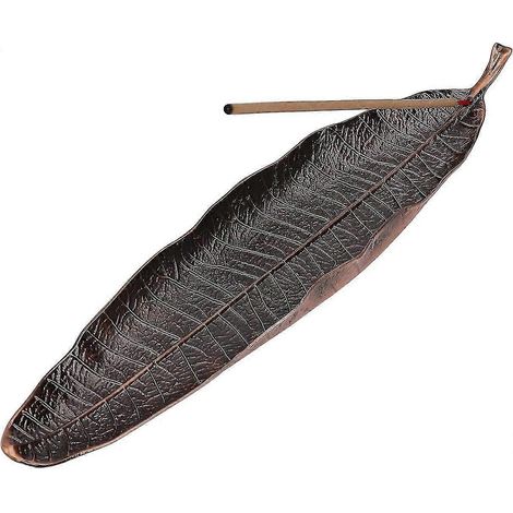 Räuchergefäß aus Metall mit Blätter-Ascheauffangbehälter, 26 cm lang (antik) (1/5)