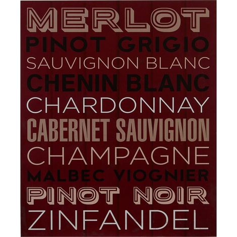 Premier Housewares Wine List Wall Plaque