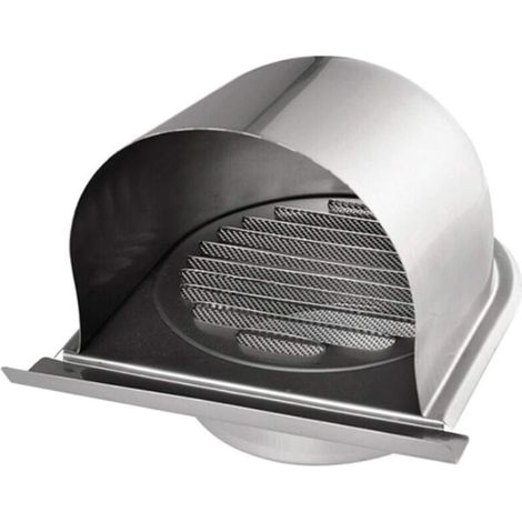 100mm Grille Aeration de Ventilation Inox, Grille de Hotte Cheminée Ronde Extéri, Grille D'aération U avec Filet Anti-insectes, Grille Ventilation avec 45° Lamelles, pour Cuisine (1/4)