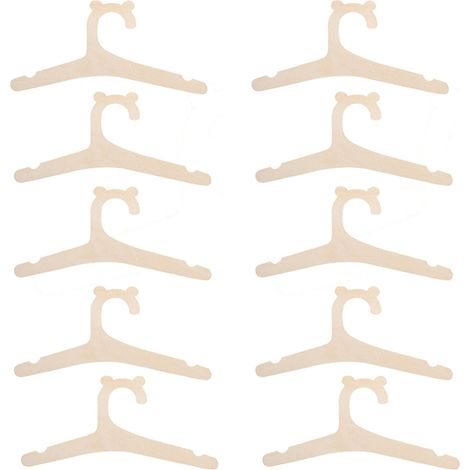 Cintre En Bois - 23 Cm - Pour Vêtements D'enfants Et De Bébés - Lot De 10 Pièces (1/5)
