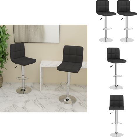 Tabourets de bar lot de 2 noir tissu - Tabouret De Bar - Chaise De Comptoir - Tabourets De Bar - Meubles De Cuisine - Mobilier Moderne (1/5)