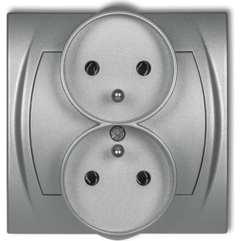 Logo Doppelsteckdose mit/ohne silbernem Metallic 7LGPR-2z