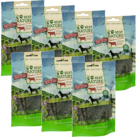 Best Nature Premium Snack für Hunde, 7x 80 g - Häppchen Rind
