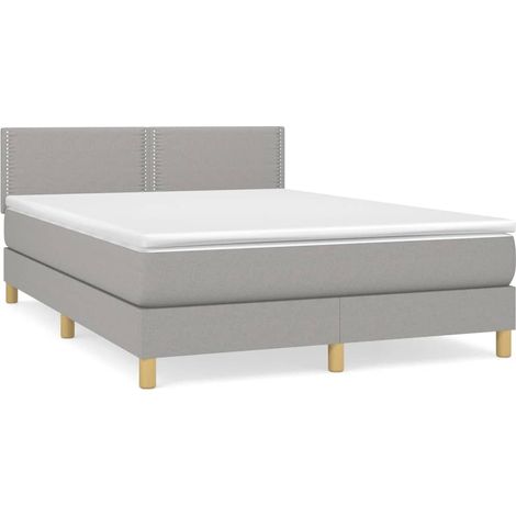 Maison Exclusive - Cama box spring con colchón tela gris claro 14 (1/5)