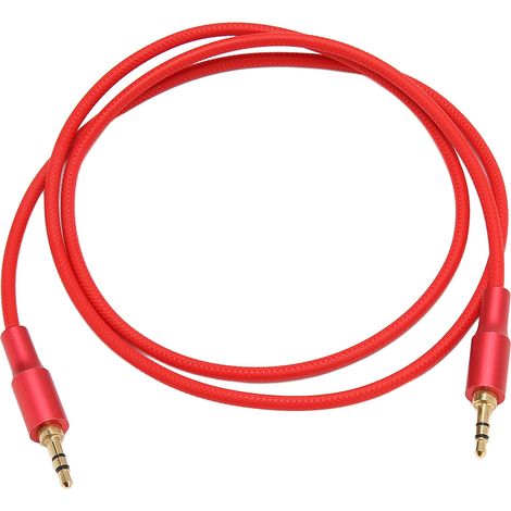 Câble auxiliaire audio 3,5 mm mâle-mâle professionnel en nylon tressé, câble stéréo 3,5 mm pour écouteurs et haut-parleurs de voiture, 1 m (3,3 pi), rouge (1/5)