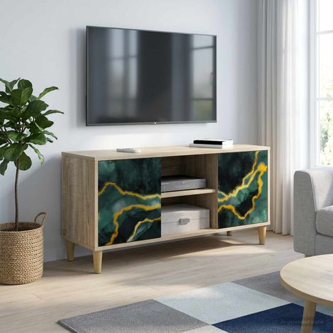 vidaXL Mobile TV WIJHE 102 x 33 x 50 cm Sonoma Legno ingegnerizzato (1/5)