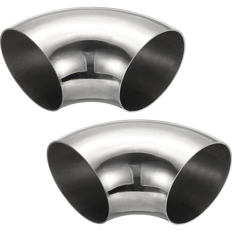 2pcs Coude À 90 Degrés Mandriné, 60mm OD En Acier Pour Échappement Raccord De Tuyauterie Inoxydable 304 Main Courante Escalier HVAC - 80mm (1/5)
