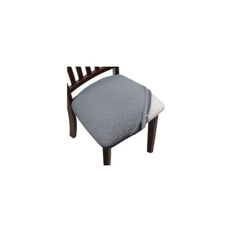 Stuhlsitzbezüge aus Stretch-Spandex – Abnehmbare und waschbare, staubdichte Kissenbezüge für Esszimmer, Küche und Büro (6er-Set, Hellgrau) – Crezuo (1/4)
