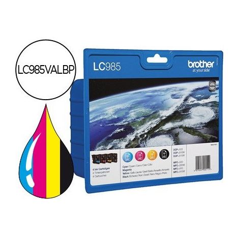 Brother LC985 Value Pack Original Tintenpatronen 4er CMYB