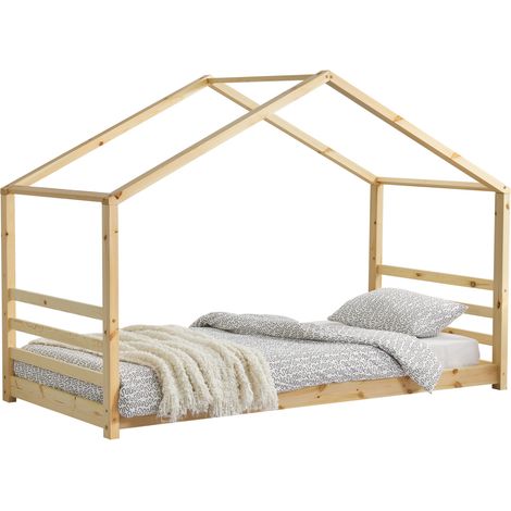 Kinderbett Vardø 90x200 cm mit Lattenrost Holz [en.casa]