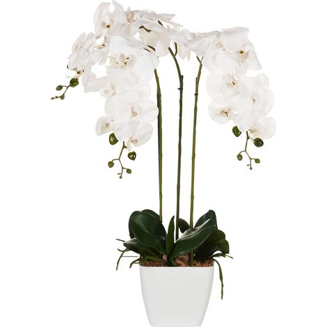 Plante Artificielle en Pot Orchidée 59 cm Décoration Intérieur Plastique Orchid (1/5)