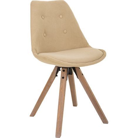 Silla de madera color crema 48x44x47/84