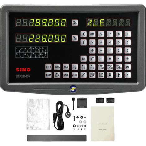 Kit DRO 2 axes, lecture précise, échelles linéaires durables, Affichage DRO-SDS6-2V