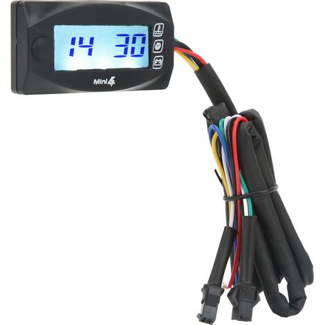 Jauge numérique LCD 4-en-1 eau huile température temps tension voltmètre DC12V universel moto M14x1.5 (1/5)