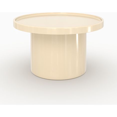Table basse laquée blanche en MDF, D70 cm - Nora (1/5)