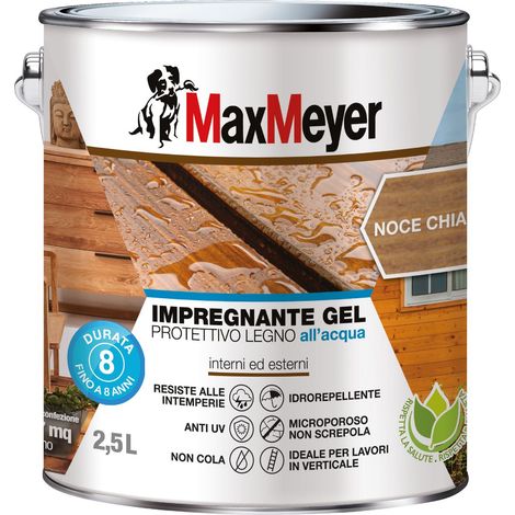 MaxMeyer Impregnante Gel Protettivo Legno All'acqua, Noce Chiaro, 2.5L (1/5)