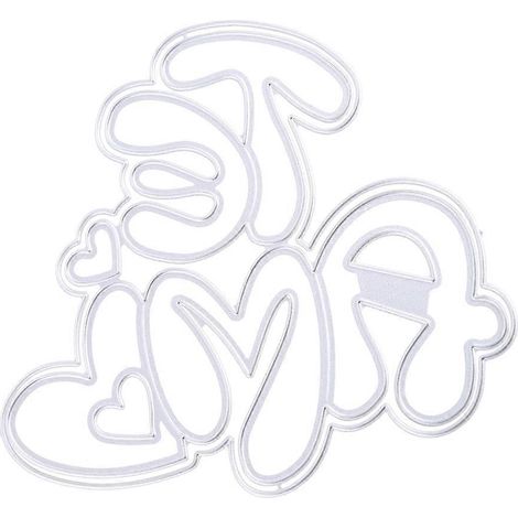 „Love You“-Metallstanzformen, Scrapbooking-Schablonen, Kartenprägung, DIY-Fotoalbum-Vorlage, Form, Dekoration, Basteln