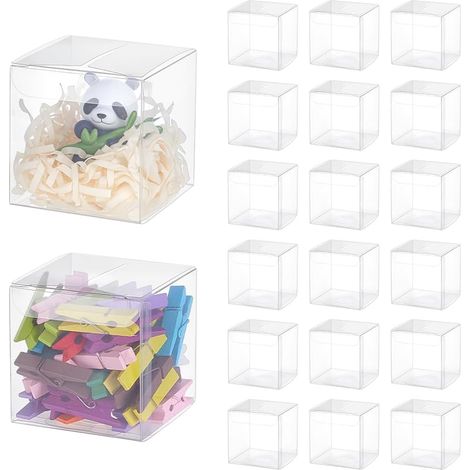 60 Pcs 6x6x6cm Effacer Cube De Faveur Boîtes PVC Transparent Cube Coffrets Cadeaux pour Bonbons Chocolat Saint Valentin, Noël, Halloween, Cadeau, Mariage (1/5)