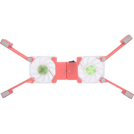 Socle de Refroidissement pour PC Portable avec Ventilateurs Double et LED Bleue - DRS03 (Rose) (1/5)