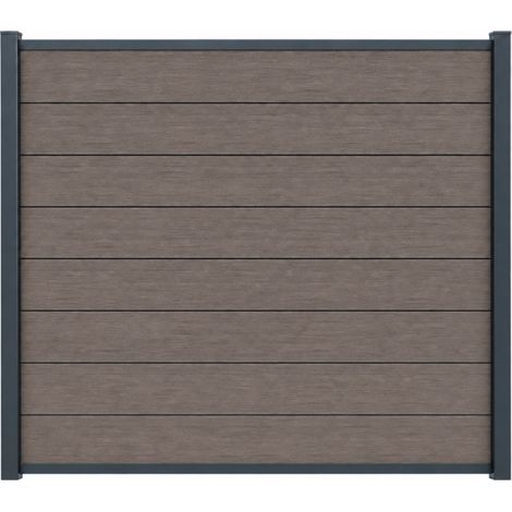 Sichtschutzzaun Komplett-Set aus WPC, 180x150 cm, Dunkle Eiche (1/5)
