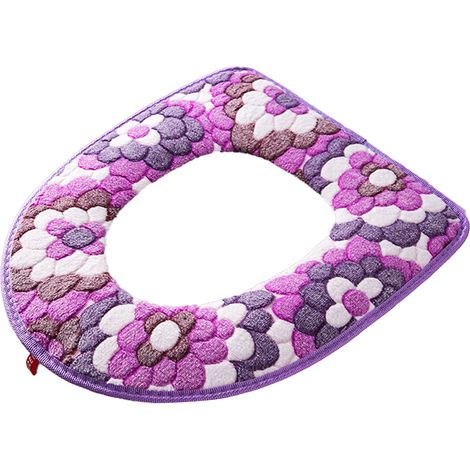 Couvre-abattant De Toilette - Housse En Flanelle Épaisse Avec Fermeture Éclair - Face Avant Douce Et Non Pelucheuse - Dos Imperméable En PU - Taille Standard - 1 Pièce (1/5)