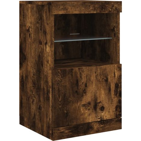 Aparador cómoda cómoda armario mueble organizador cocina salón salón con luces LED 41 x 37 x 67 cm marrón 020029885