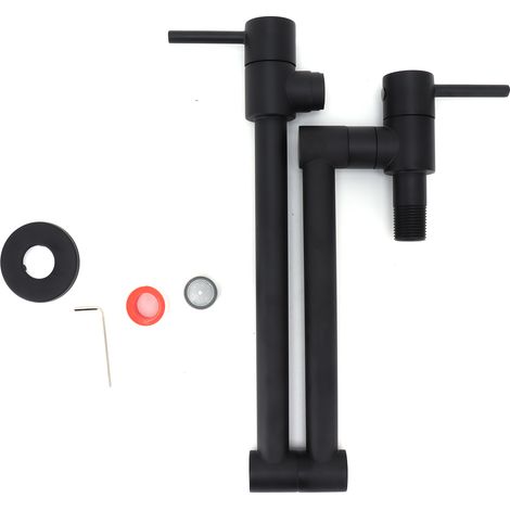 Klappbarer Wasserhahn mit 2 Griffen für Spülbecken, ideal für Küche und Bad, mit Wasserfilter. (1/5)