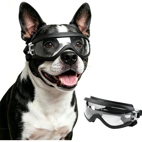 Lunettes de protection pour chien de taille moyenne - Protection contre le vent - Protection des yeux - Protection UV - Avec sangle réglable (1/5)