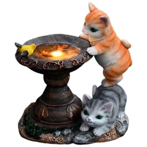 Solar-Gartenleuchten mit Katzenmotiven, Katzen-Gartenfiguren, Schmetterlings-Katzen-Skulpturen, Außendekoration, Solarlampen, Gartenfiguren (1/5)