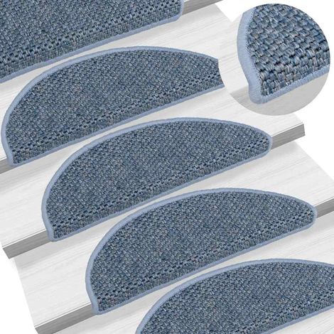 Treppenmatten Selbstklebend Sisal-Optik 15 Stk. 56x17x3cm Blau (1/5)