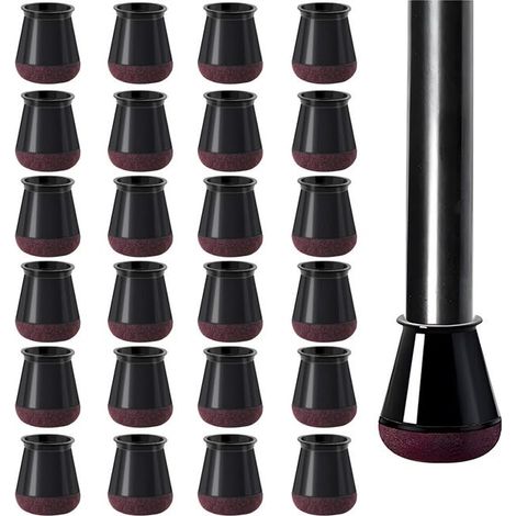 Tapones para patas de silla - 24 unidades - Se adaptan a patas de silla redondas con un diámetro de 14 a 18 mm - Funda elástica para silla (1/5)