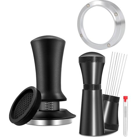 Kit d'accessoires pour machine à expresso 53 mm, comprenant un tasseur calibré à ressort, une aiguille en acier inoxydable et un entonnoir doseur. (1/5)