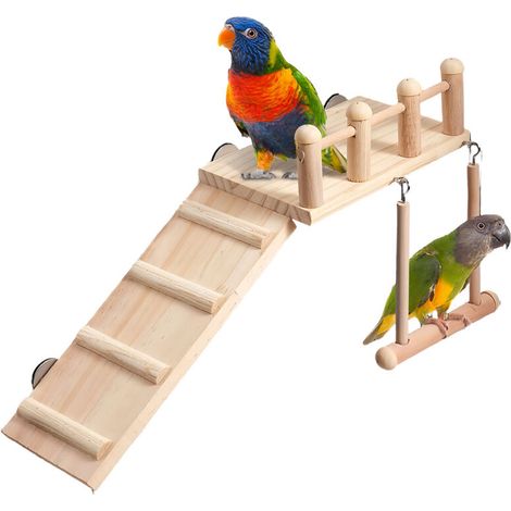 Piattaforma di legno per alloggiamento di gabbie per uccelli